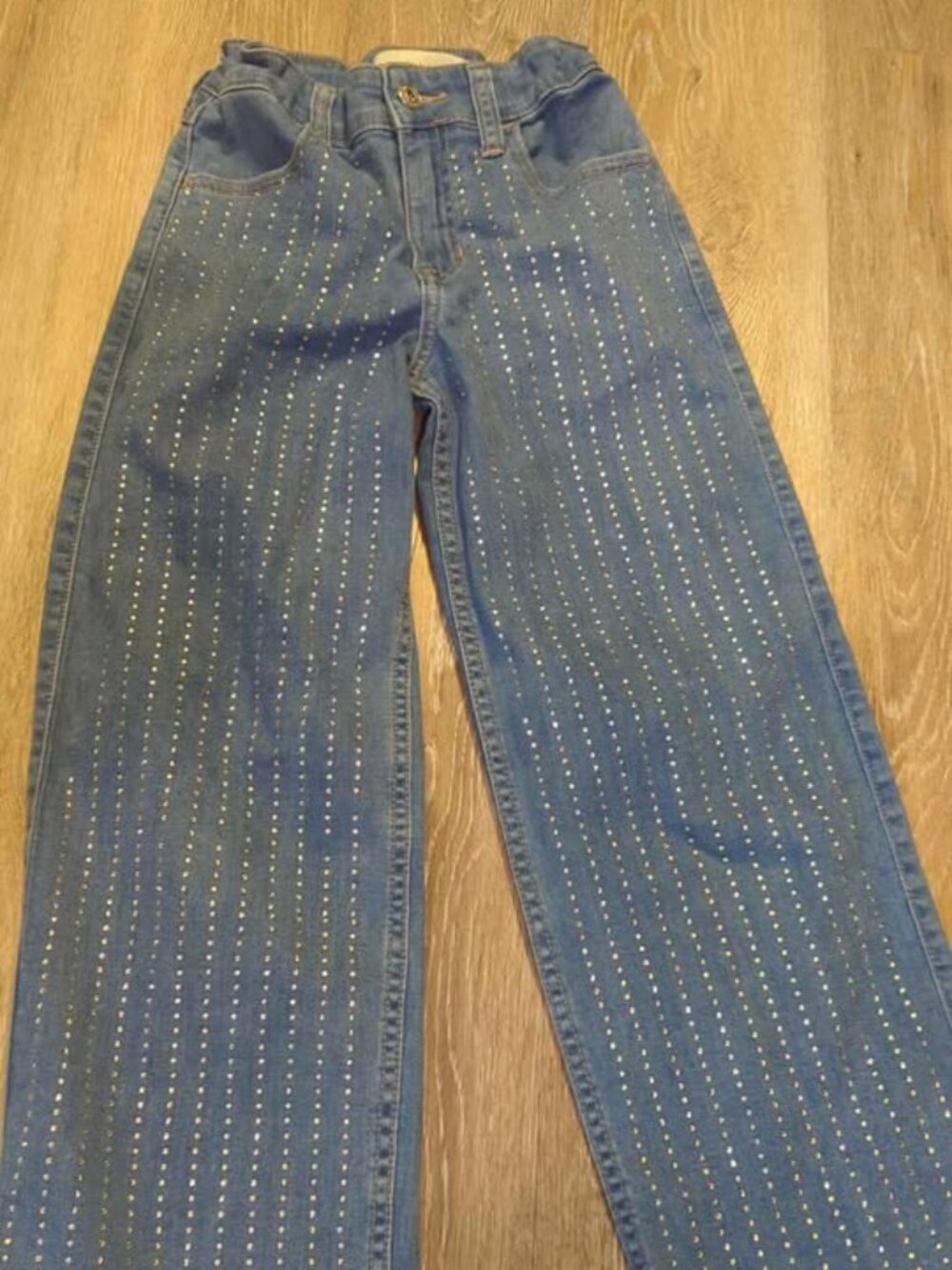 Abercrombie Kids High Rise Wide Leg Studded Jeans 9/10 Short